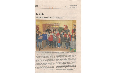 L'ECOLE DE FOOT A L'HONNEUR