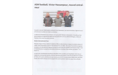 VICTOR HASSANPOUR nouvel entraineur de La Motte